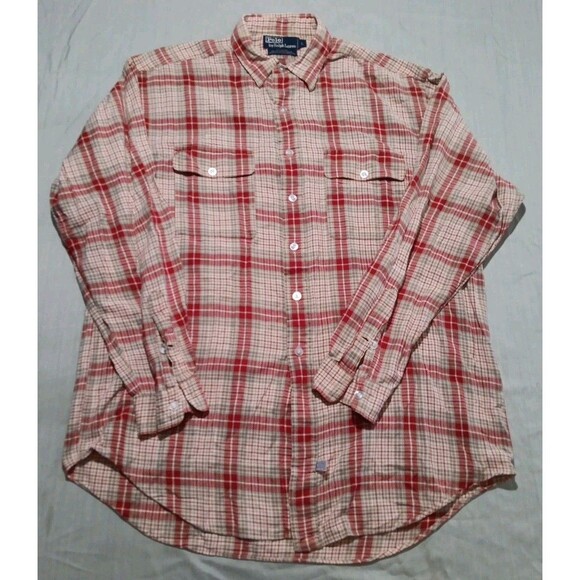 Polo Ralph Lauren Other - Vintage 90s Polo Ralph Lauren Handwoven Plaid Shirt Men’s Lrg Made in Singapore